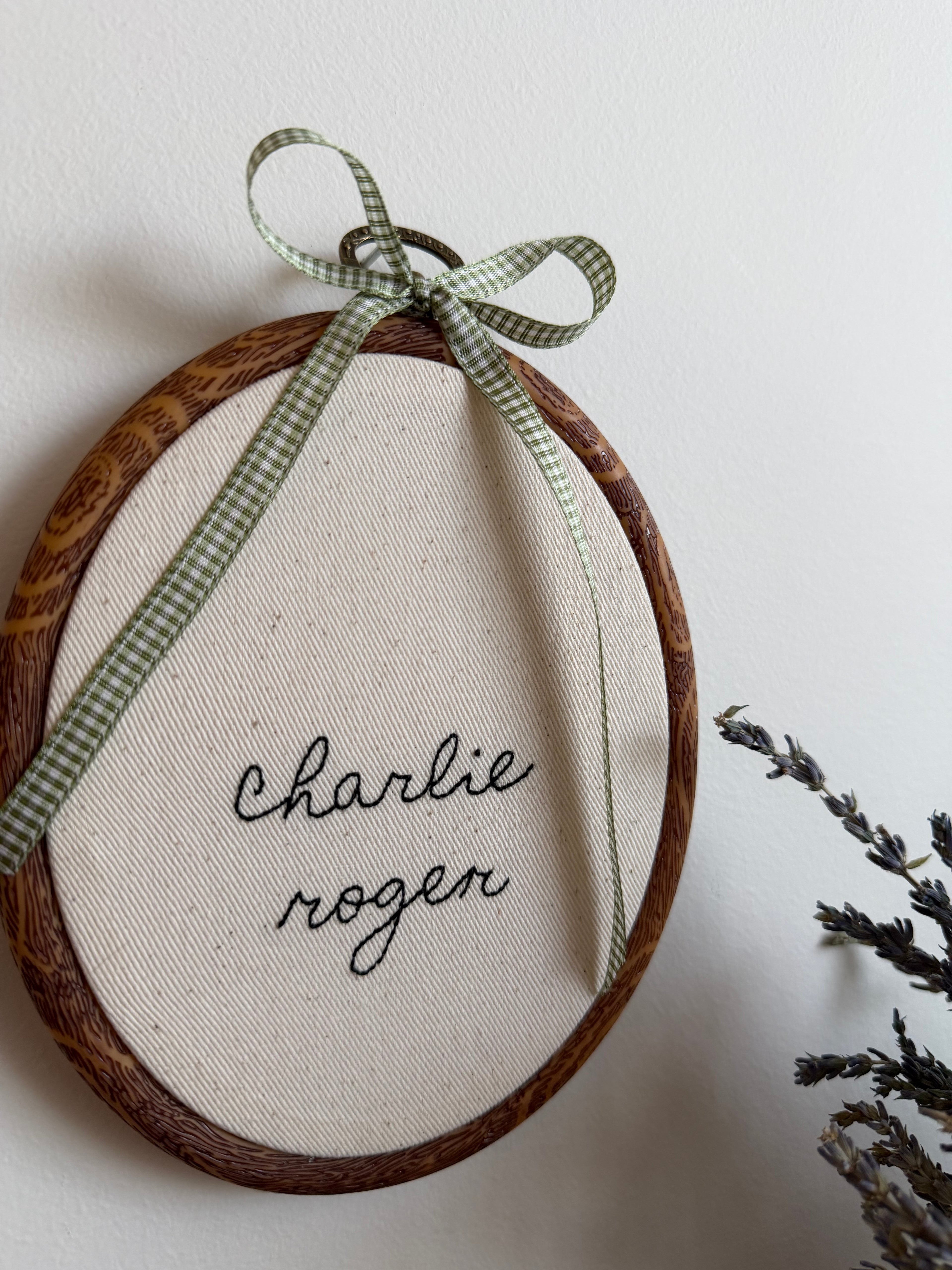 Baby name announcement keepsake