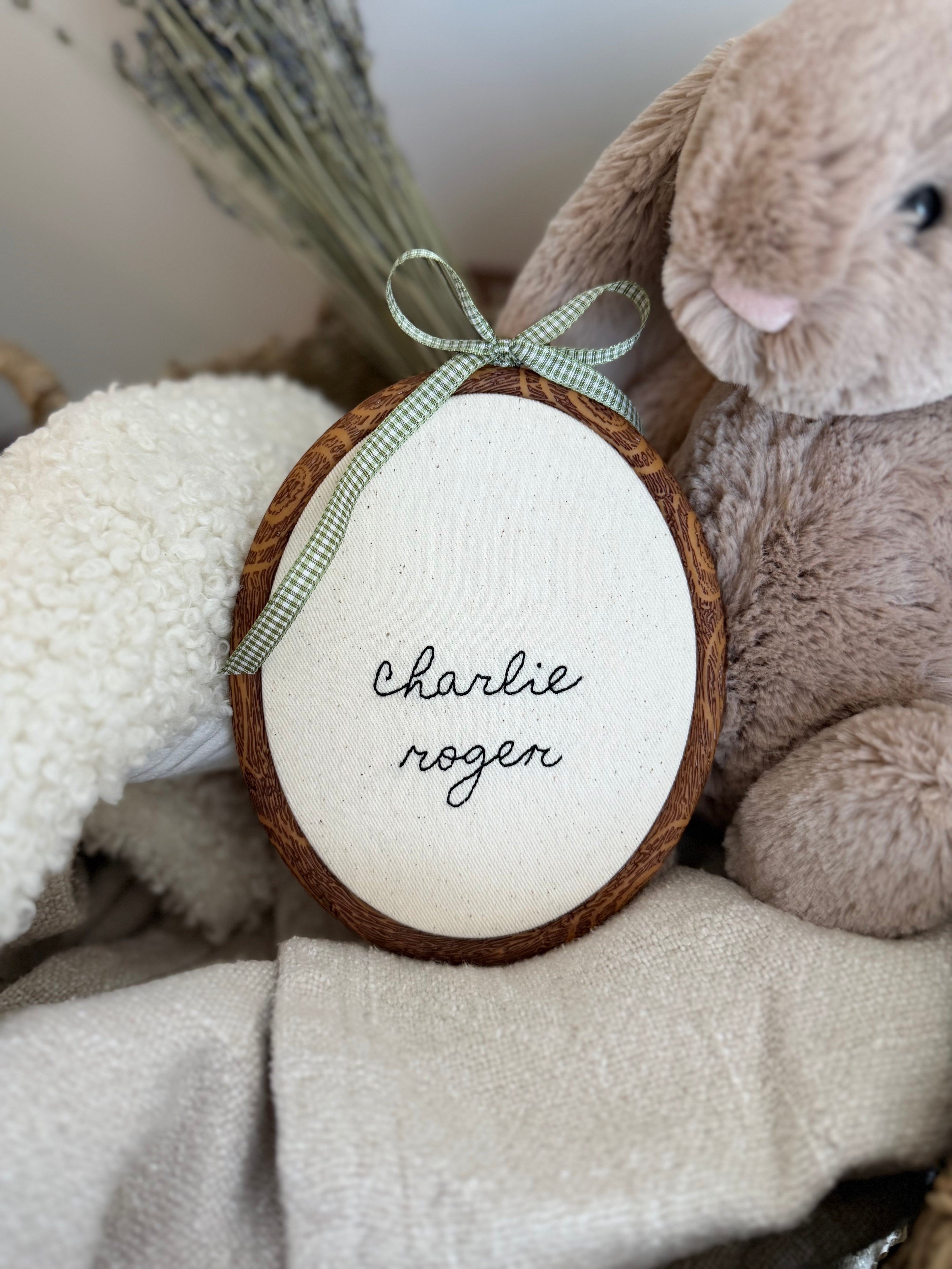 Baby name announcement keepsake